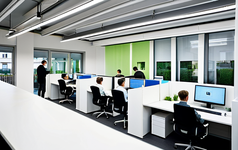 Innovation Hub**

"A bustling startup hub in Berlin, Germany. Engineers and designers, fully clothed in professional attire, are collaborating on a futuristic green technology project. The office is modern and filled with natural light, showcasing advanced computer workstations and prototypes. Safe for work, appropriate content, perfect anatomy, correct proportions, well-formed hands, professional, family-friendly, fully clothed, modest clothing. High-resolution, professional photography."

**